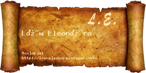 Löw Eleonóra névjegykártya